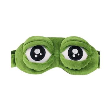 Imagem de Máscara De Dormir Unissex Macia 3D Sapo Triste, Protetor Ocular Natura