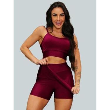 Imagem de Conjunto Short Saia Academia Saia Beach Tennis Com Short Interno Donna Martins-Feminino