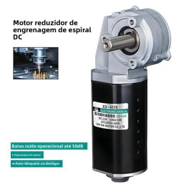 Imagem de Motor Redutor De Engrenagem Helicoidal De Alta Torque 12V DC Com Trans