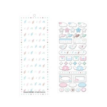 Imagem de Adesivos Decorativos 3D Estrela Asa Rosa Para Scrapbooking, Momentos F