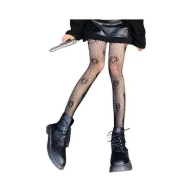 Imagem de Meias De Renda Com Tiras E Ponta Dividida Até O Joelho Para Meninas JK