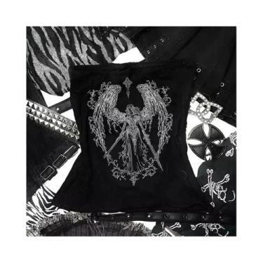 Imagem de Top Corset Retro Y2K Sem Alças Para Mulheres, Estampa Gótica Harajuku,