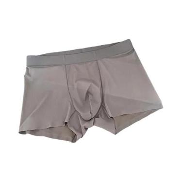 Imagem de Cuecas Boxer Masculinas Ultrafinas De Seda Gelada Respirável Com Secag