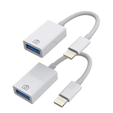Imagem de Adaptador Lightning macho para iPhone OTG para cabo USB fêmea (pacote com 2) para leitor de cartão de câmera, mouse, teclado, hub de unidade flash U, conversor MIDI para Apple para iPad Air 14 13 12