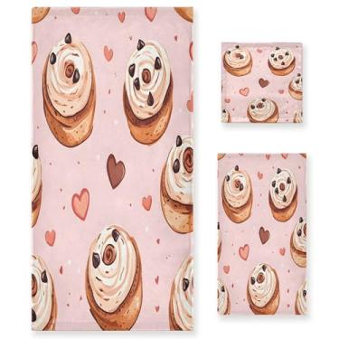 Imagem de xigua Conjunto de toalhas de banheiro com gotas de chocolate absorvente macio 3 peças toalha de banho toalha de mão toalhas decorativas para banheiro, academia, hotel, praia, piscina