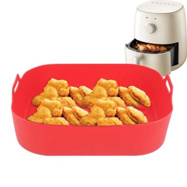 Imagem de Forros para cesta de fritadeira a ar | Folhas de silicone, forros de fritadeira a ar de alimentício | para forno de micro-ondas, cozinhar pratos de vegetais, pizza, salsicha, bacon, lanche, bolo