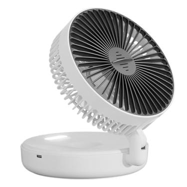 Imagem de Circulador de ar | Ventilador de mesa com caixa de aromaterapia - Ventilador recarregável de 5 velocidades com luz noturna para trailer, cozinha, acampamento, estufa