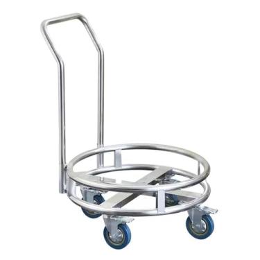 Imagem de Balde rolante de aço inoxidável com rodízios giratórios, suporte de isolamento de cozinha para sopa sem esforço, baldes e potes de leite, carrinho utilitário de nível comercial