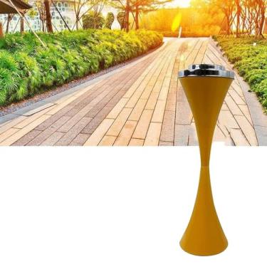 Imagem de Cinzeiro resistente ao ar livre para pátio, grande recipiente de descarte de cigarros de metal com tampa, ideal para uso comercial, adequado para charutos e fumantes, durável e elegante