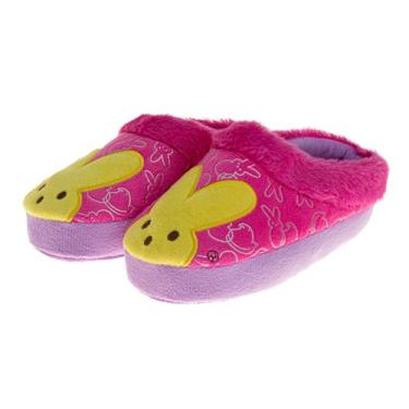 Imagem de Josmo Peeps Pantufas de coelhinho da Páscoa de pelúcia quente para meninas, meias felpudas, tamanho infantil/criança pequena/criança grande, Rosa choque, 9-10 Toddler