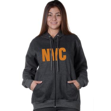 Imagem de MOLETOM ABERTO ESTAMPA NEW YORK CITY DOURADO-Feminino