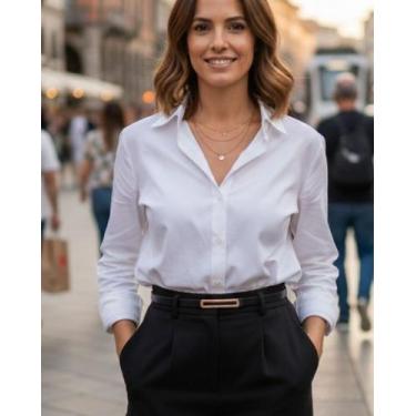 Imagem de Cinto Fino Sintético com Fivela Retangular - Bella Falcão, Preto, Únic