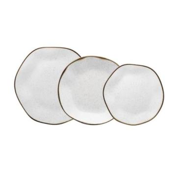 Imagem de Jogo de Pratos 12 Peças Porcelana Maresia Orgânico Oxford