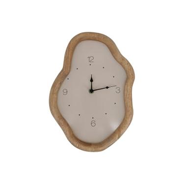 Imagem de Relógio Decorativo de Parede Orgânico em Madeira 30cm – Design Moderno e Formato Irregular