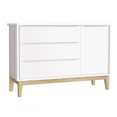 Imagem de Cômoda Sapateira Classic New Branco Fosco Com Natural - Moveisaqui