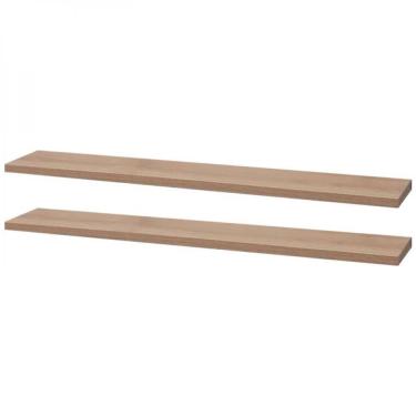 Imagem de Kit 2 Prateleiras 60 X 30cm Carvalho Com Mão Francesa