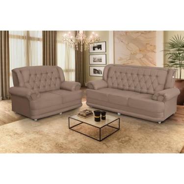 Imagem de Conjunto de Sofá 2,00 x 1,50m 3 E 2 Lugares Suede Filadélfia Marrom Ca