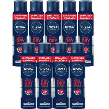 Imagem de Kit Desodorante Aerosol Nivea Dry Impact For Men 200ml - 9 unidades