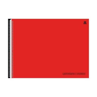 Imagem de Caderno De Cartografia Desenho Capa Lisa Vermelho 60 Folhas - Animativ