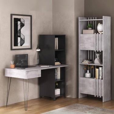 Imagem de Conjunto 2 Peças no Estilo Industrial com Escrivaninha Fusion e Estant