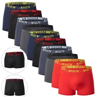 Imagem de Cuecas Boxer Masculinas plus Size Pretas Com Estampa Dourada, Pacote C