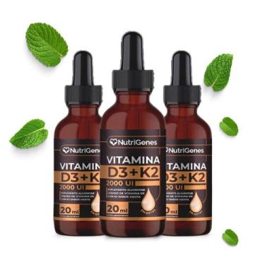 Imagem de Vitamina D3 2000 Ui K2 Mk7 30ml Sabor Menta Nutrigenes