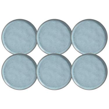 Imagem de Jogo 6 Pratos Azuis Cerâmica Rasos 27cm Bio Breeze Porto Bra - Porto B