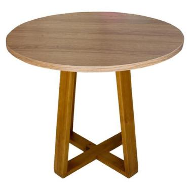 Imagem de Mesa De Jantar Lary 90cm Redonda Escrivaninha Para Sala Estar Cozinha 