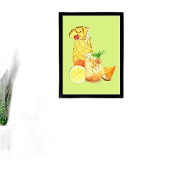 Imagem de Quadro Decorativo Ilustração Sucos Naturais Verde 34x23cm