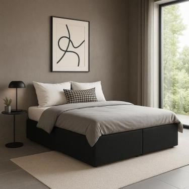 Imagem de Base Box Baú Queen Bipartido material sintético 158x198x35 - Sarah Col