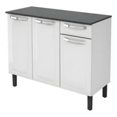 Imagem de Balcão Itatiaia Ig3g1-105 Rose Branco 3 Portas 1 Gaveta Branco