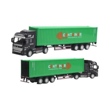 Imagem de 1/48 caminhão contêiner de tamanho grande removível brinquedo de corda