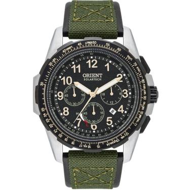 Imagem de Relogio Orient Solar Cronografo Preto Nylon Verde Mbsnc007 P2ex