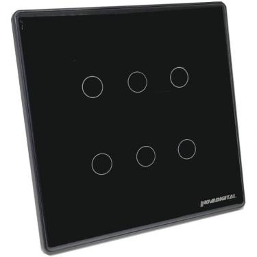 Imagem de Interruptor Inteligente Zigbee Novadigital 6 Botões PRETO Smart Life Alexa 110v 220v ZTS-US6-B