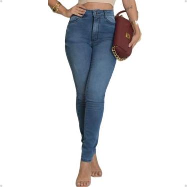 Imagem de Calça Jeans Skinny Feminina Azul Cintura Média - AZ04 JEANS, 8429-36