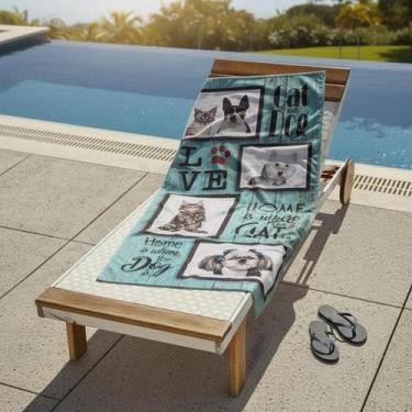Imagem de Toalha de Praia ou Piscina Aveludada 70x140cm Transfer Pet Self Lepper