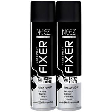 Imagem de Kit 2 Spray Fixador De Cabelo Profissional Neez Laque Capilar Fixação 