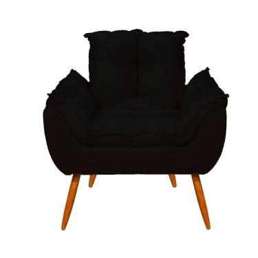 Imagem de Poltrona Decorativa Opala Suede Fibra Siliconada Preto Balaqui Decor