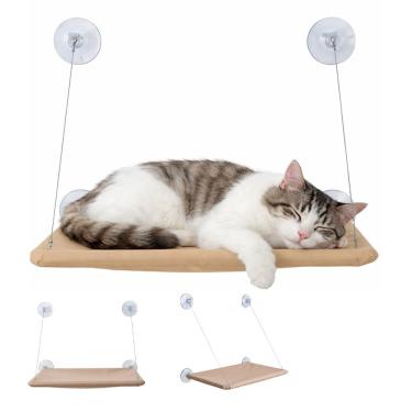 Imagem de Caminha de Gato Janela Ventosas Alta Fixacao Retratil Flutuante Pratica Segura Confortavel Lavavel Felinos