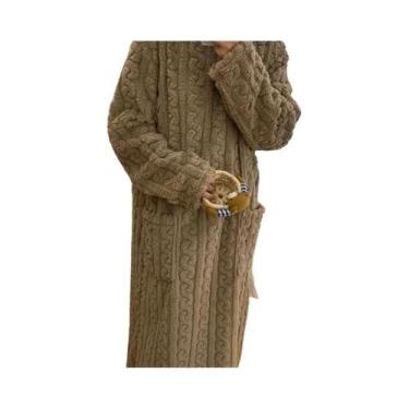 Imagem de Pijamas De Inverno Para Mulheres plus Size Em Flanela, Manga Longa, Li