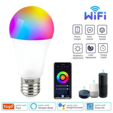 Imagem de Lâmpada LED Inteligente WiFi E27 10W 15W 20W Com Controle Por Voz Tuya