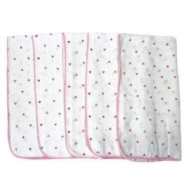 Imagem de Kit Com 5 Fralda De Pano Luxo Cremer 70x70cm Com Crochê - DUGU, Femini