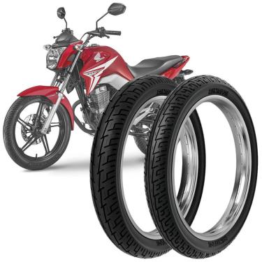 Imagem de 2 Pneu Moto Cg 150 Titan 100/90-18 56p 2.75-18 42p Bs32