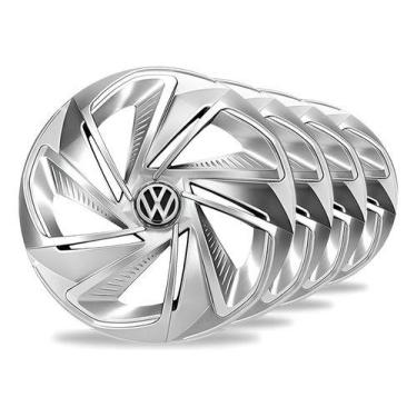 Imagem de Jogo 4 Calota Volkswagen Aro 13 Carlota Vw Voyage Parati Gol Prateado 