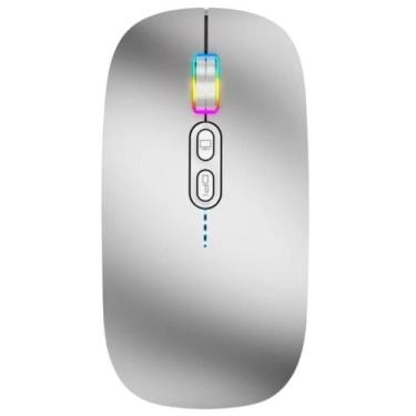 Imagem de Mouse Recarregável Com 2 Bluetooth + USB Para Macbook Air Pro M1 M2 M3