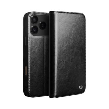 Imagem de Capa Flip De Couro Genuíno Artesanal Para iPhone 17 pro Max Air Com Co