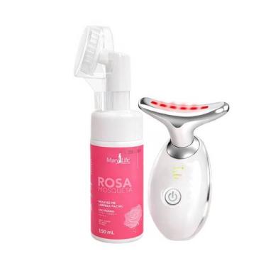 Imagem de Kit Spa Facial Mousse Rosa Mosqueta + Massageador Facial - B2