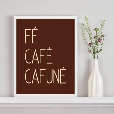 Imagem de Quadro Decorativo Fé Café Cafuné - Marrom 45x34cm