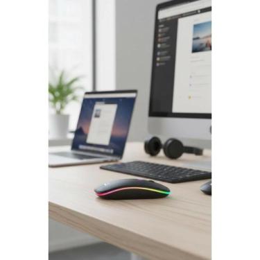 Imagem de Mouse Bluetooth RGB Recarregável Sem Fio Silencioso Ultra Fi - Congrat
