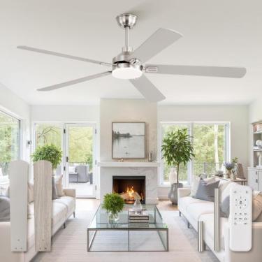 Imagem de Ventilador de Teto ZMISHIBO 60" Níquel Dupla Face LED Controle Remoto